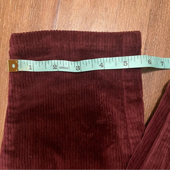 OAT NYC Corduroy Pant Women’s 30 High Rise Burgundy Skinny Leg Pant - Picture 2 of 14